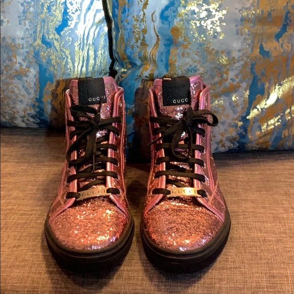 Pink Glitter Gucci Sneakers - Picture 2 of 7